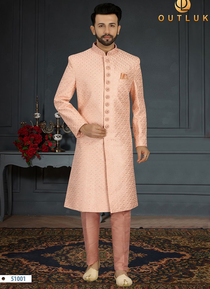 Outluk Vol 51 Wedding Wear Wholesale Sherwani Groom Collection